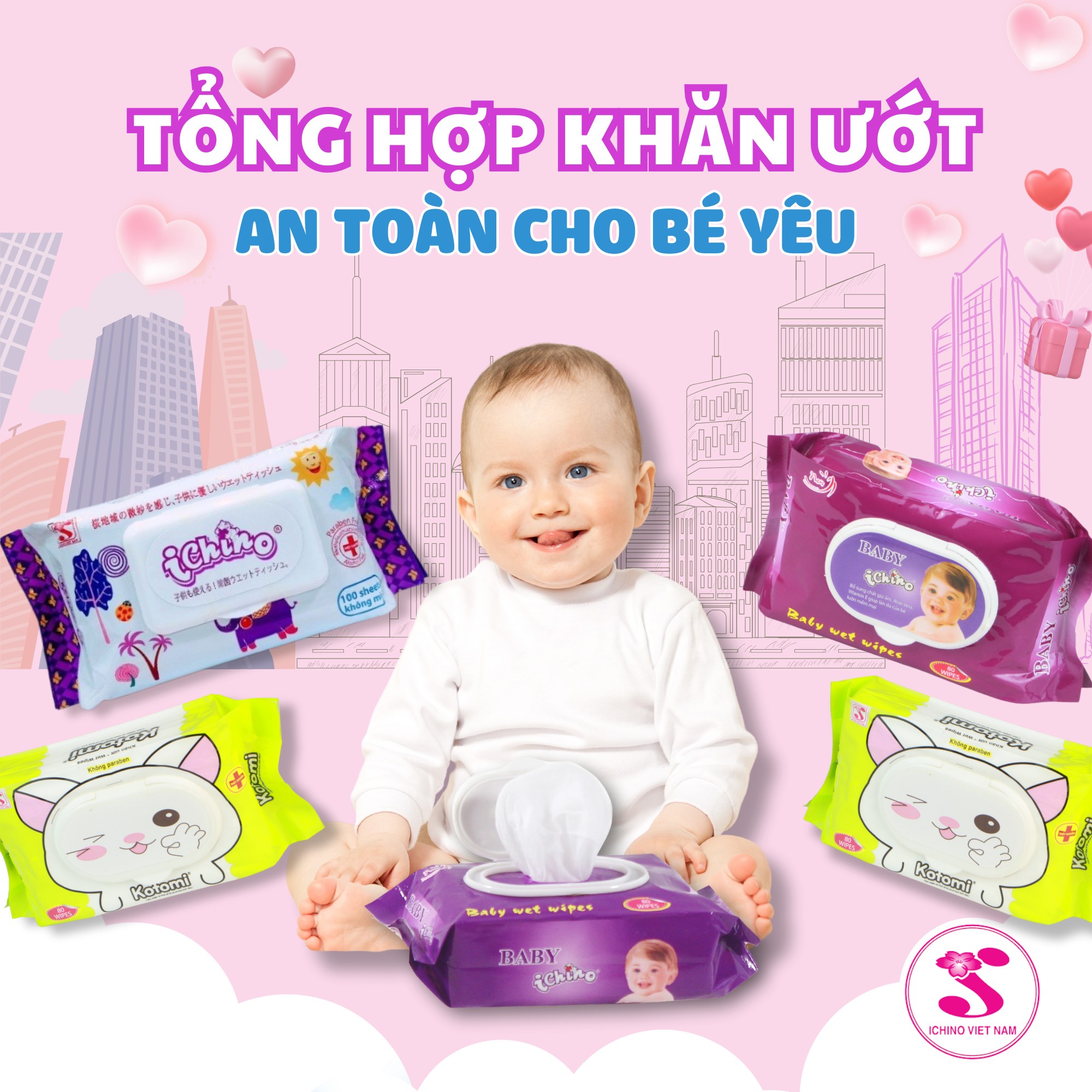 Khăn ướt cho bé Ichino